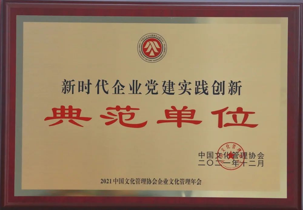 集團獲評2021年度新時代企業(yè)黨建實踐創(chuàng)新·典范單位